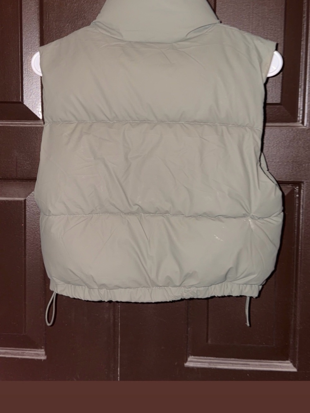 Love Tree Sleeveless Puffer Vest in Sage Green